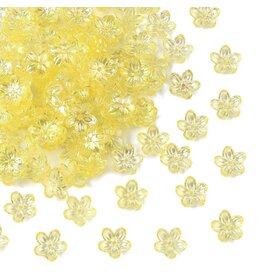 12mm Acrylic Flower Yellow AB  x50