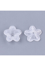 18mm Acrylic Flower Clear Matte   x50