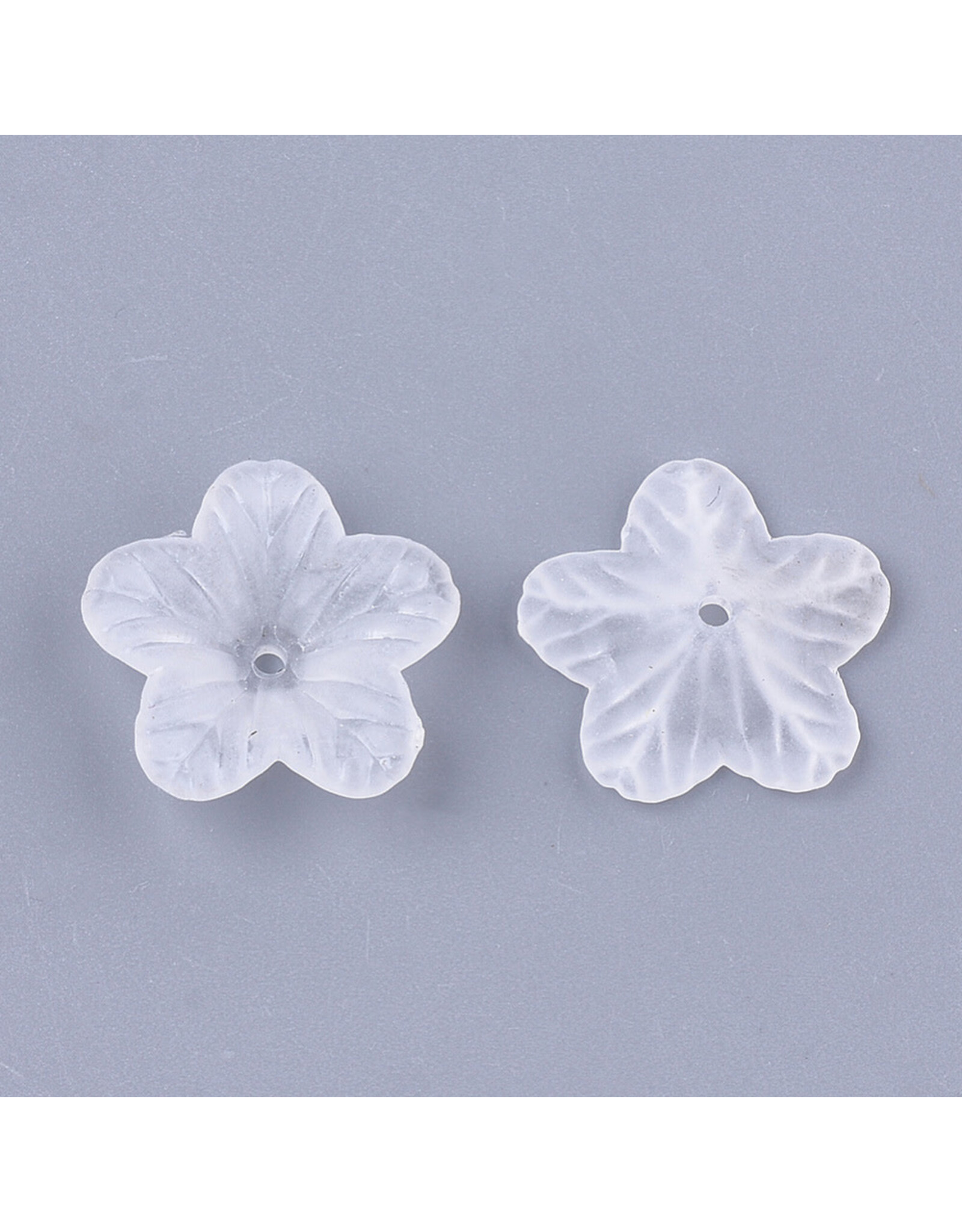 18mm Acrylic Flower Clear Matte   x50