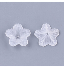 18mm Acrylic Flower Clear Matte   x50