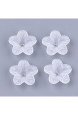 18mm Acrylic Flower Clear Matte   x50