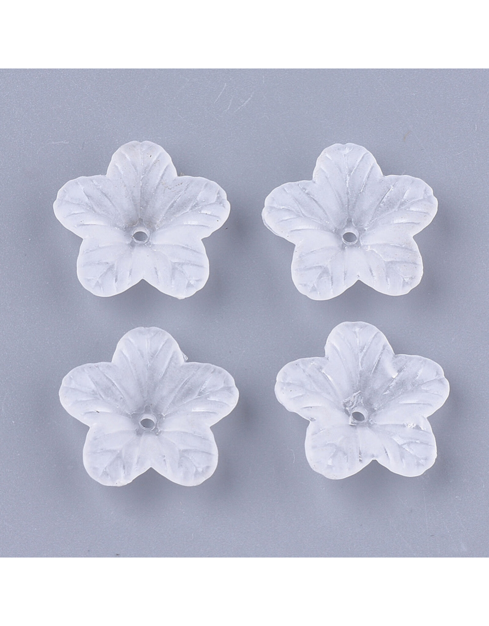 18mm Acrylic Flower Clear Matte   x50