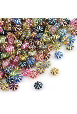7mm Acrylic Flower  Spacer with Gold