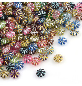 7mm Acrylic Flower  Spacer with Gold