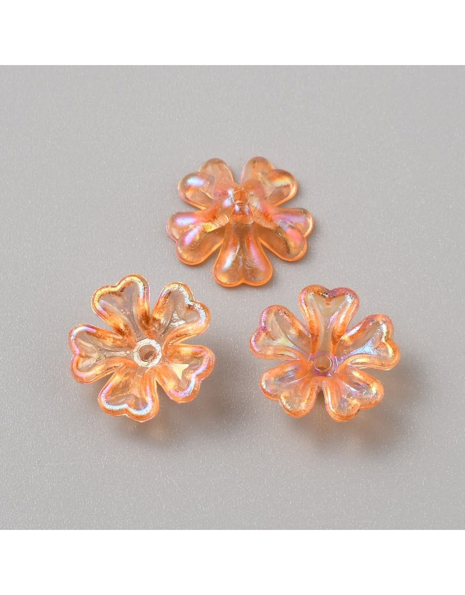 16mm Acrylic  Flower  Orange AB  x12