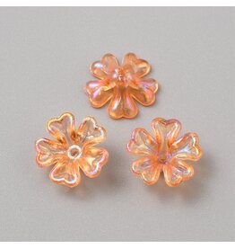 16mm Acrylic  Flower  Orange AB  x12