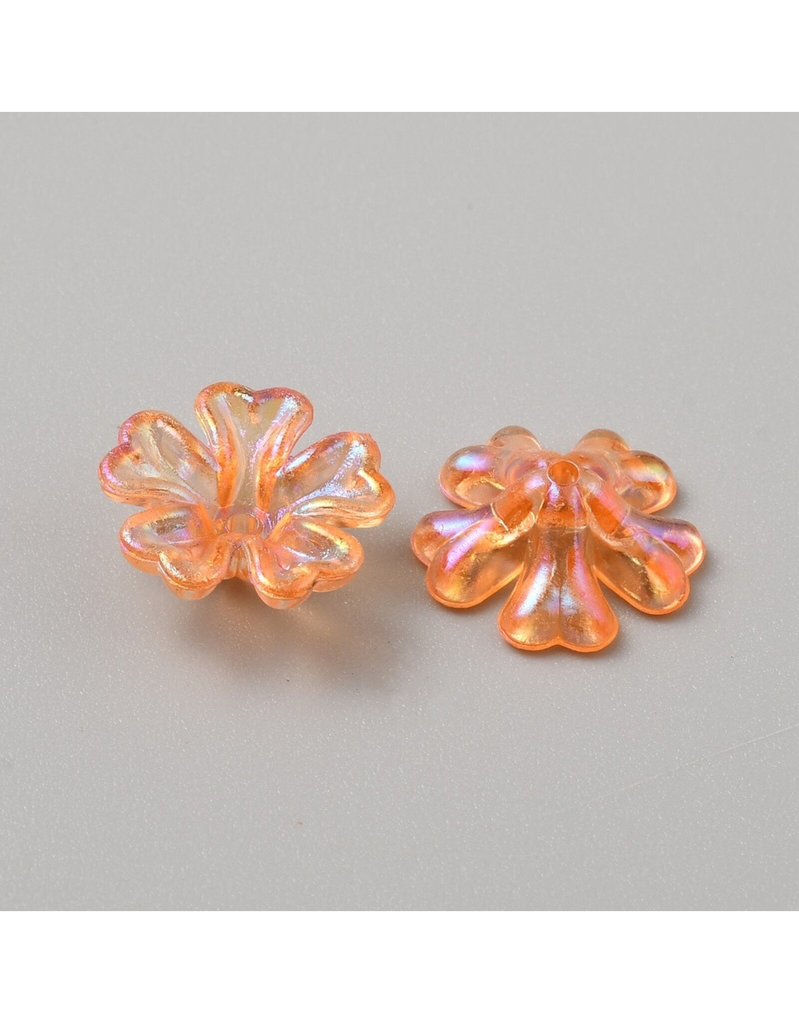 16mm Acrylic  Flower  Orange AB  x12