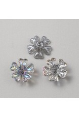 16mm Acrylic  Flower  Grey AB  x12