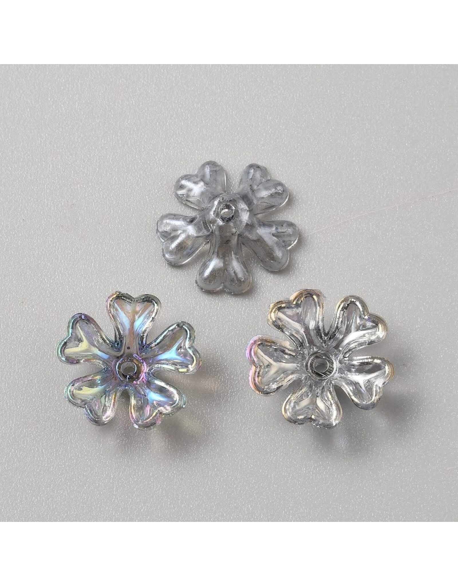 16mm Acrylic  Flower  Grey AB  x12