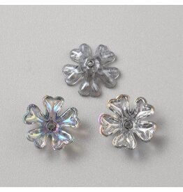 16mm Acrylic  Flower  Grey AB  x12