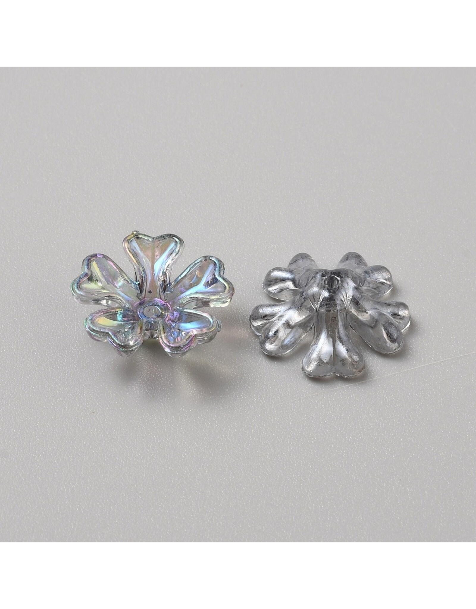 16mm Acrylic  Flower  Grey AB  x12