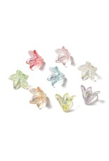 16x12mm Acrylic Lily Flower  Transparent Mix  x15 Pair