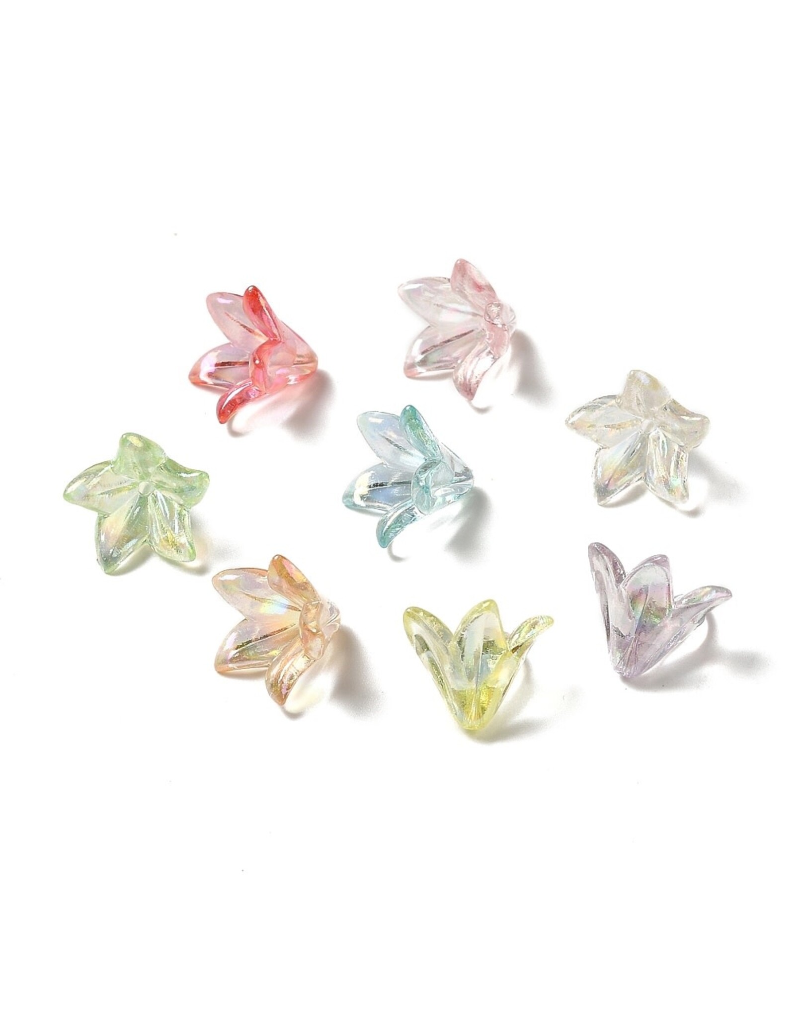 16x12mm Acrylic Lily Flower  Transparent Mix  x15 Pair