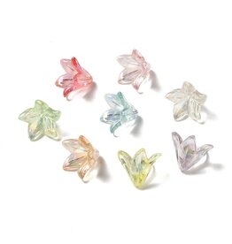 16x12mm Acrylic Lily Flower  Transparent Mix  x15 Pair