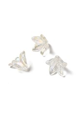 16x12mm Acrylic Lily Flower  Clear AB  x15 Pair