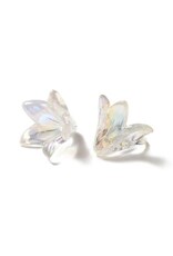16x12mm Acrylic Lily Flower  Clear AB  x15 Pair