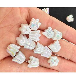 11mm Acrylic Lily of the Valley Flower White AB  x12