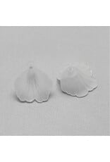 20mm Acrylic Trumpet  Flower Clear Matte  x20