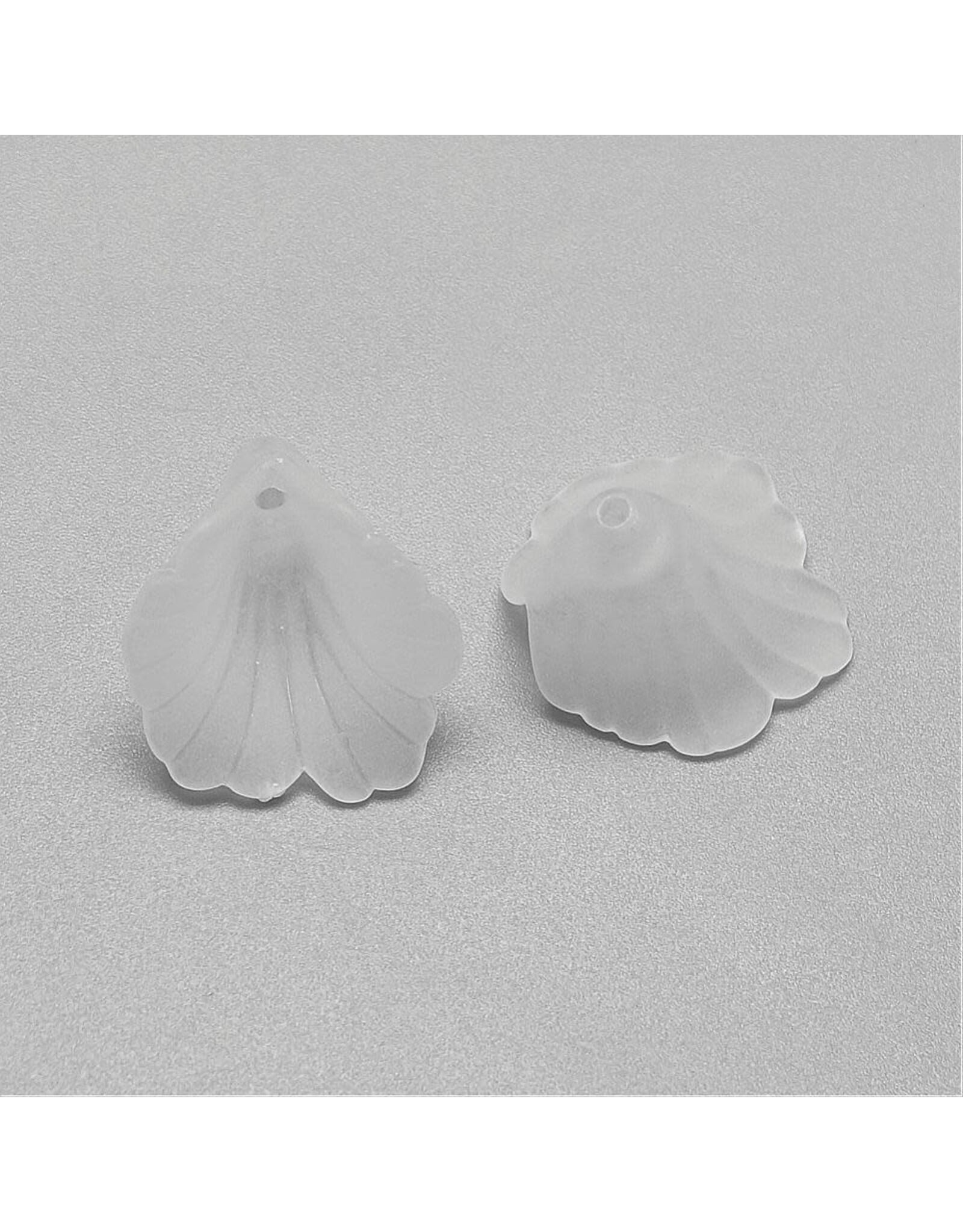 20mm Acrylic Trumpet  Flower Clear Matte  x20
