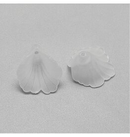 20mm Acrylic Trumpet  Flower Clear Matte  x20