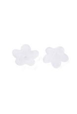 13mm Acrylic  Flower Clear Matte  x100