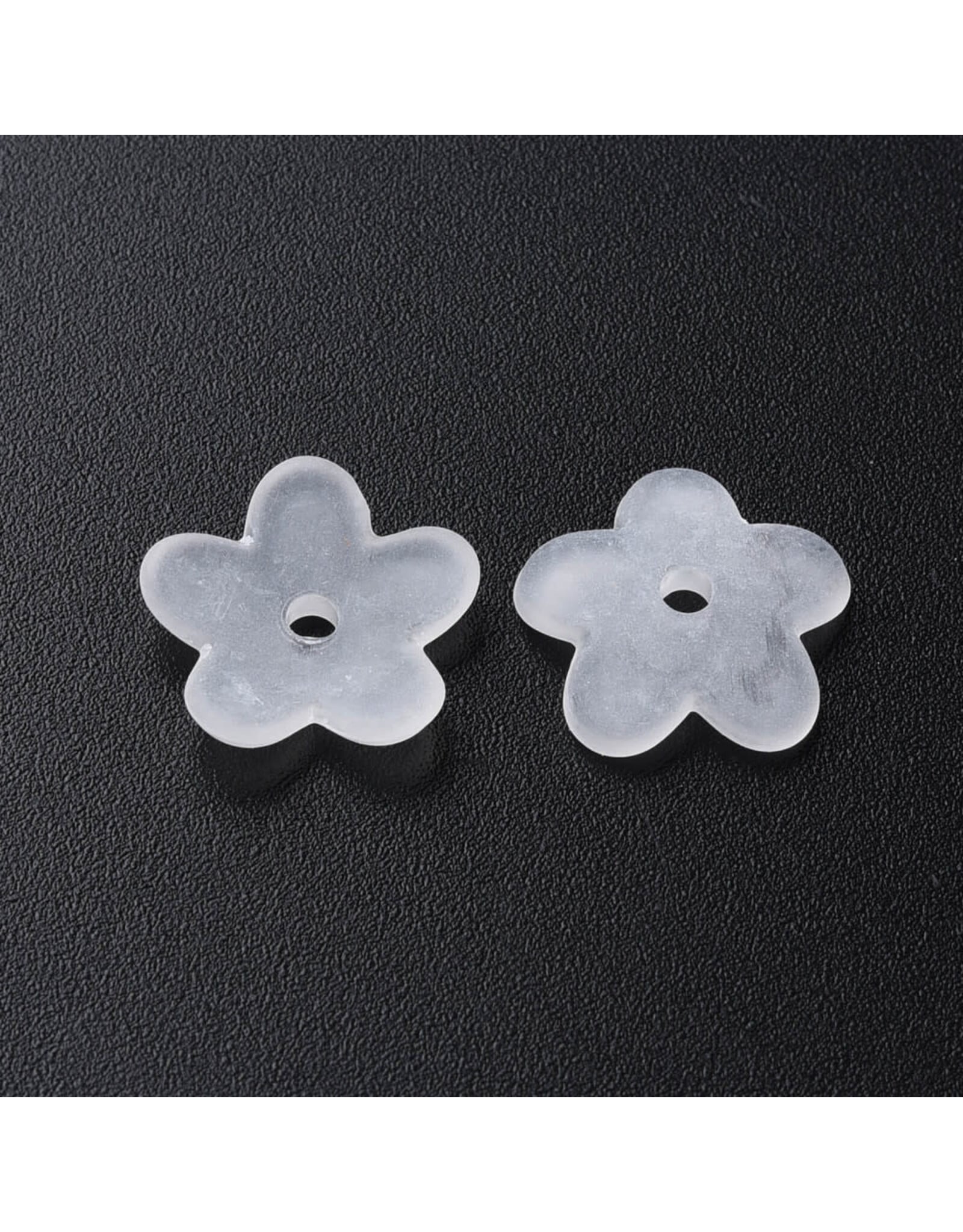 13mm Acrylic  Flower Clear Matte  x100
