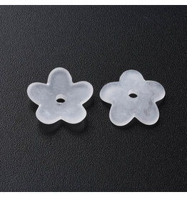 13mm Acrylic  Flower Clear Matte  x100