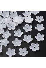 13mm Acrylic  Flower Clear Matte  x100