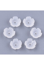 11mm Acrylic Flower  Clear Matte  x50
