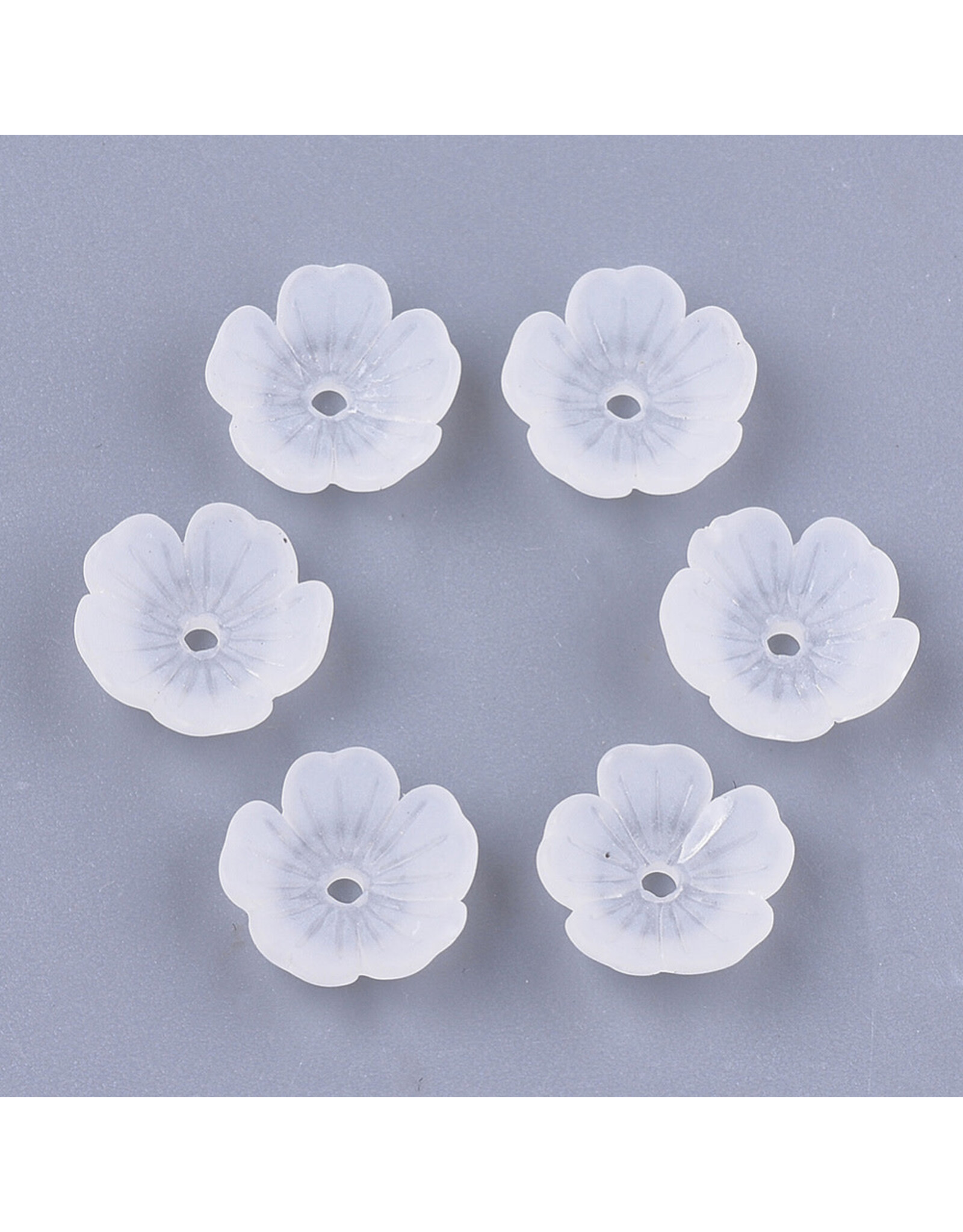 11mm Acrylic Flower  Clear Matte  x50