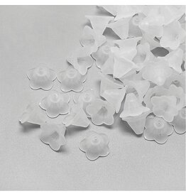 15mm Acrylic  Bell Flower  Clear Matte  x50