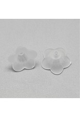 15mm Acrylic  Bell Flower  Clear Matte  x50
