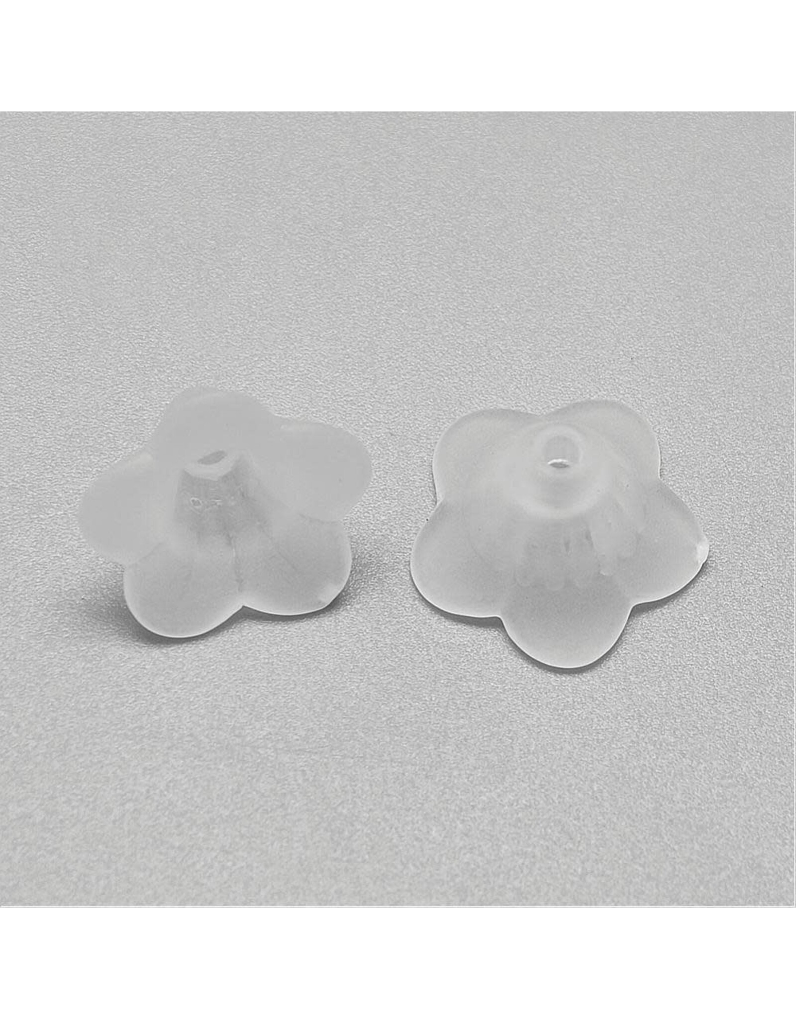 15mm Acrylic  Bell Flower  Clear Matte  x50