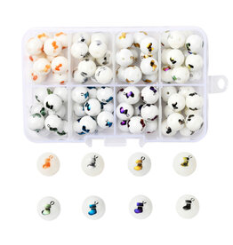 10mm Glass Round Stocking Mixed Colours   x8 Pair