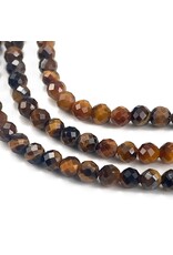 3.5mm Tiger Eye Round Facet 15” Strand