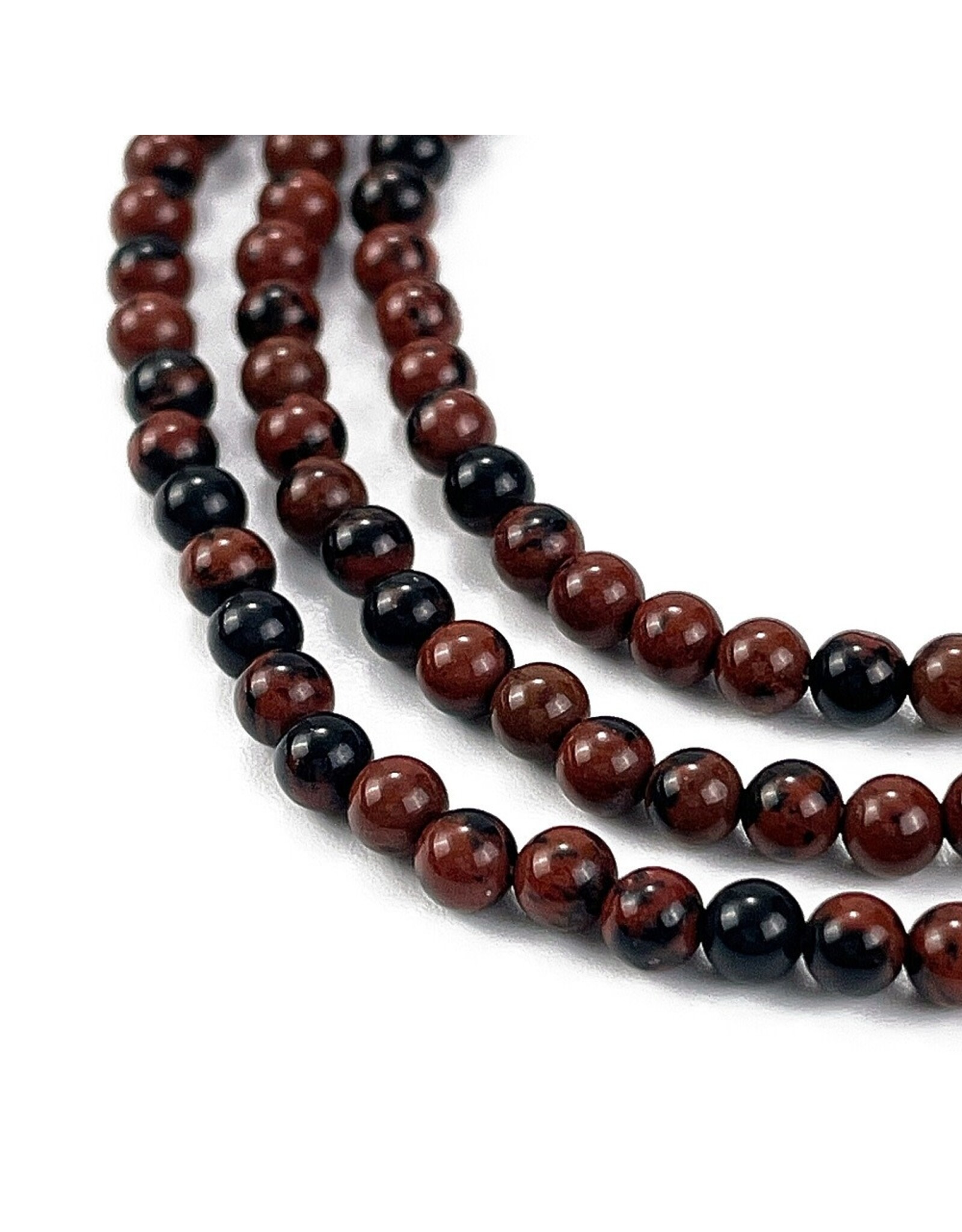 Mahogany Obsidian  3mm  Grade A  15” Strand  Approx  x125