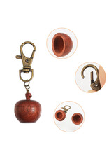 Dark Wood Apple   Zipper Pull  25x22mm  x1