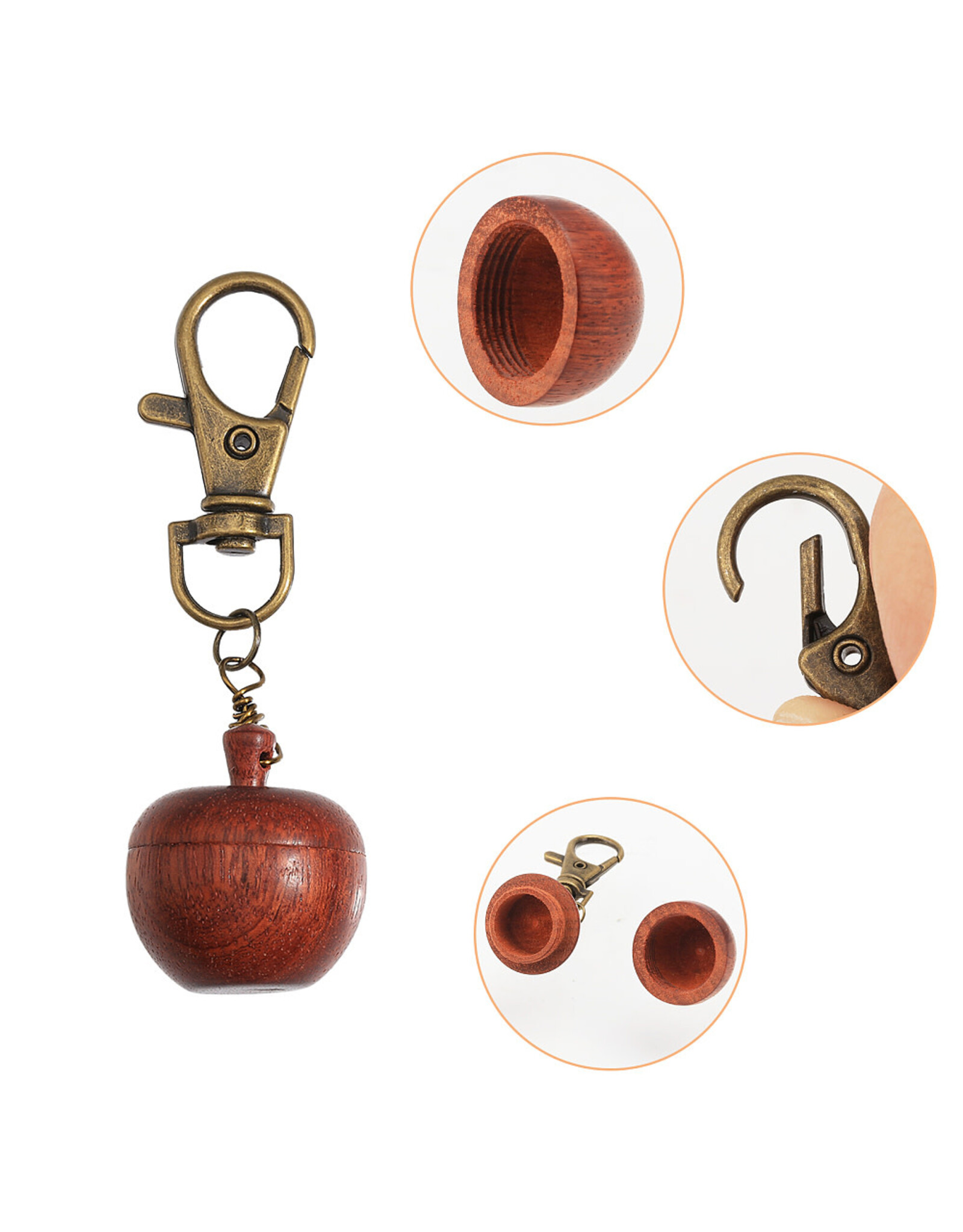 Dark Wood Apple   Zipper Pull  25x22mm  x1