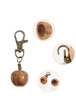 Light Wood Apple   Zipper Pull  25x22mm  x1