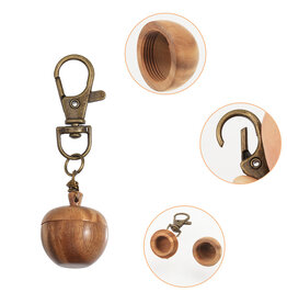 Light Wood Apple   Zipper Pull  25x22mm  x1