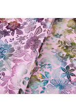 Faux Leather Beading Backing Pink Floral Metallic   .7mm  thick 8x13"