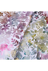 Faux Leather Beading Backing Pale Lavender Floral Metallic   .7mm  thick 8x13"