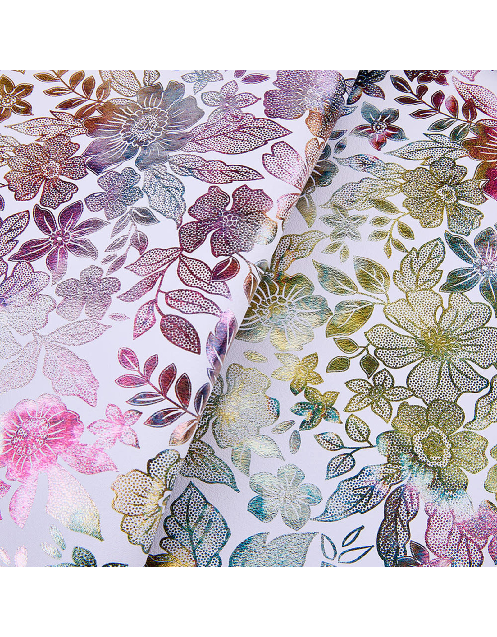 Faux Leather Beading Backing Pale Lavender Floral Metallic   .7mm  thick 8x13"