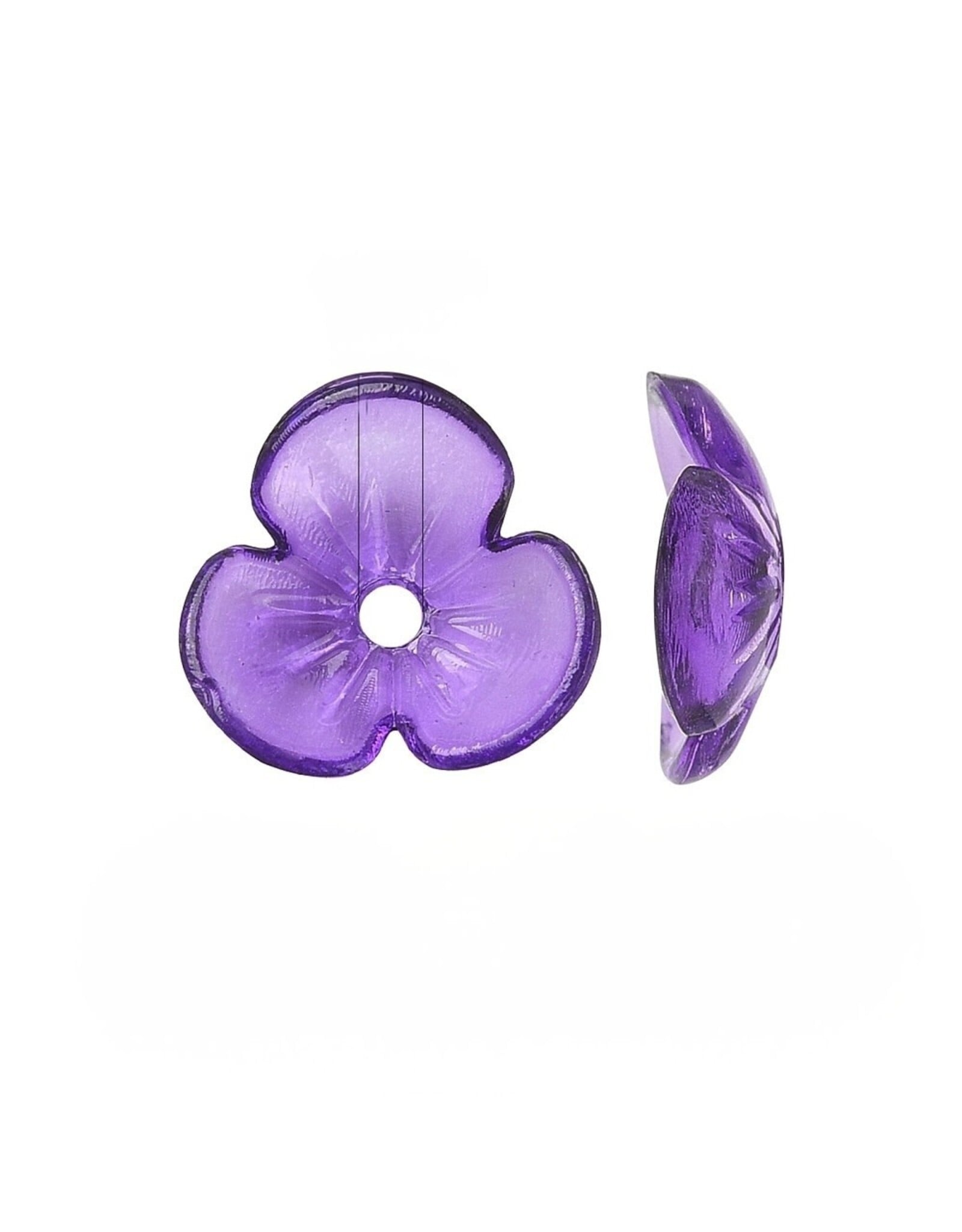 10mm Acrylic  Flower   Transparent Violet  x50