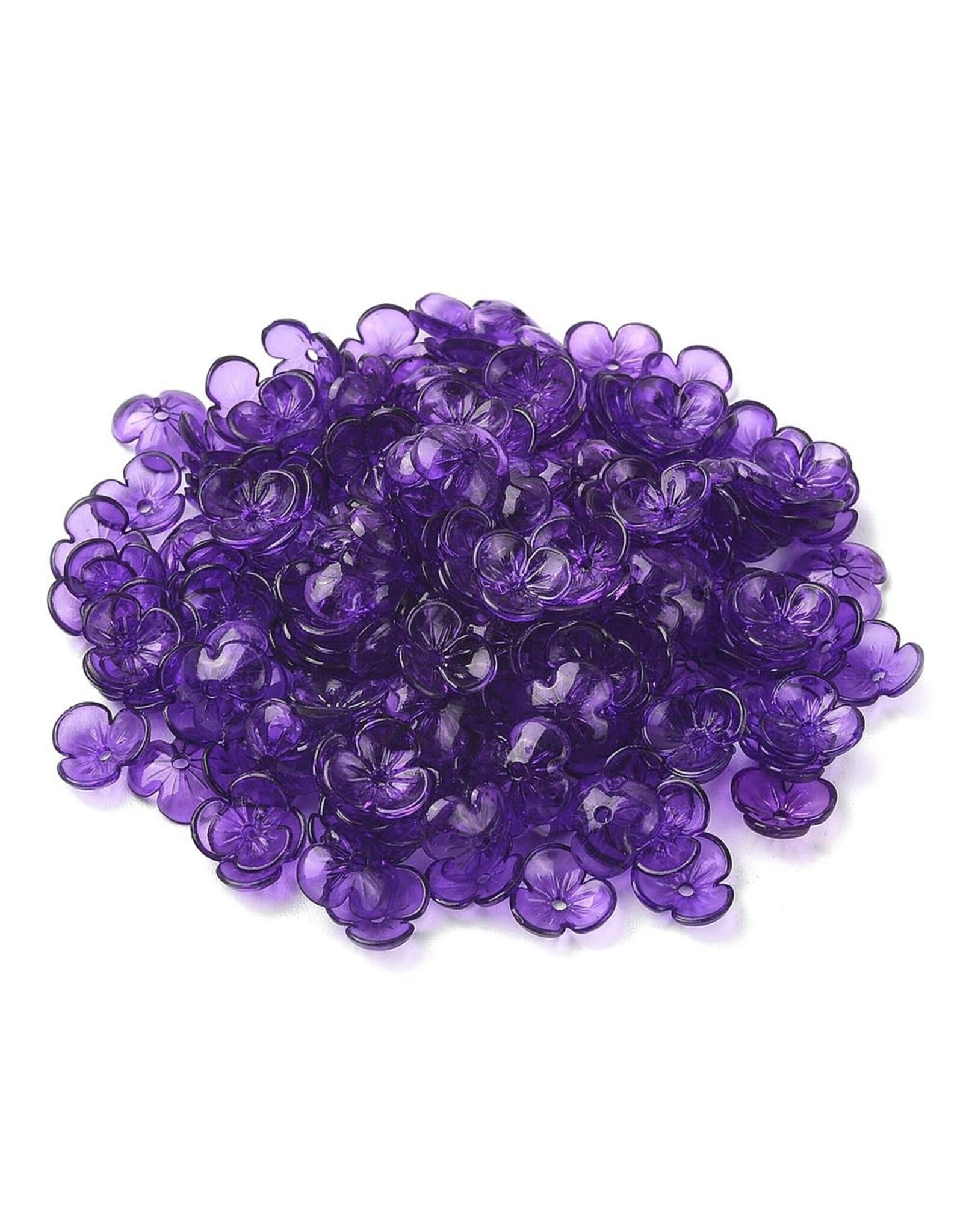 10mm Acrylic  Flower   Transparent Violet  x50