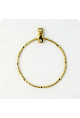 Earring Hoops Notched with Link 40mm Gold Colour  x10