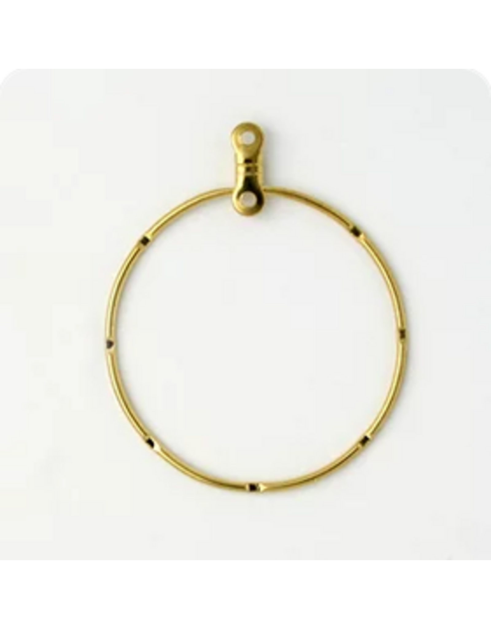Earring Hoops Notched with Link 40mm Gold Colour  x10