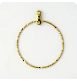 Earring Hoops Notched with Link 40mm Gold Colour  x10