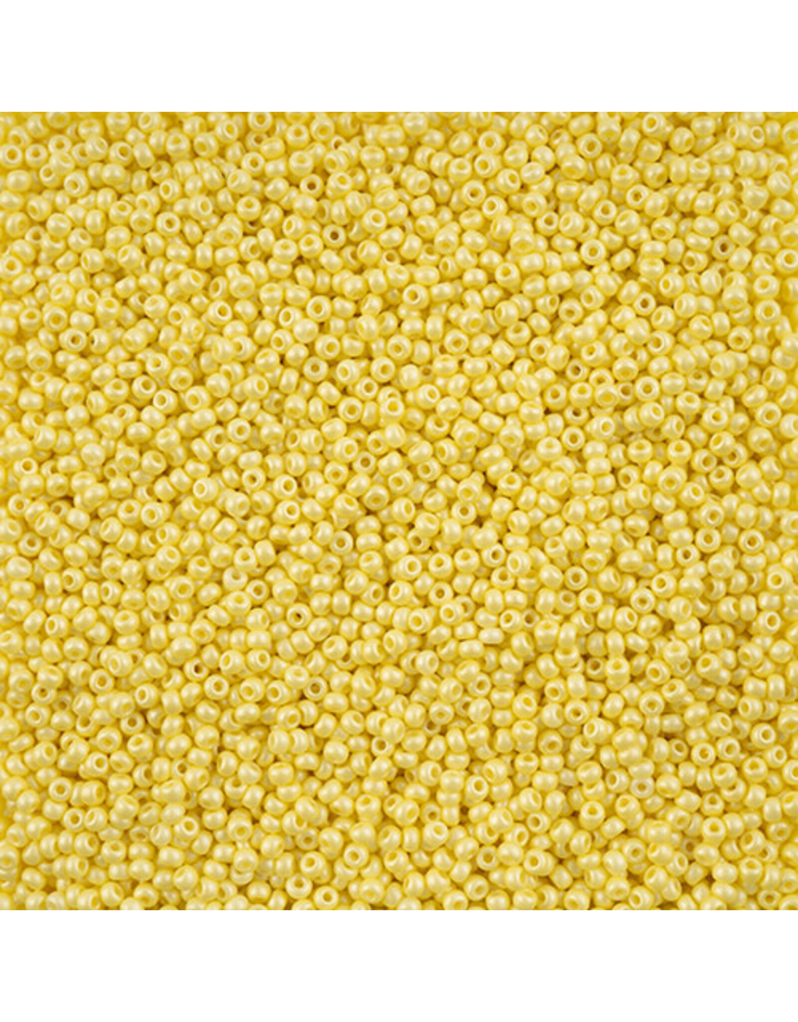 Czech 42100 10 Seed Light Yellow Chalk Dyed Permalux