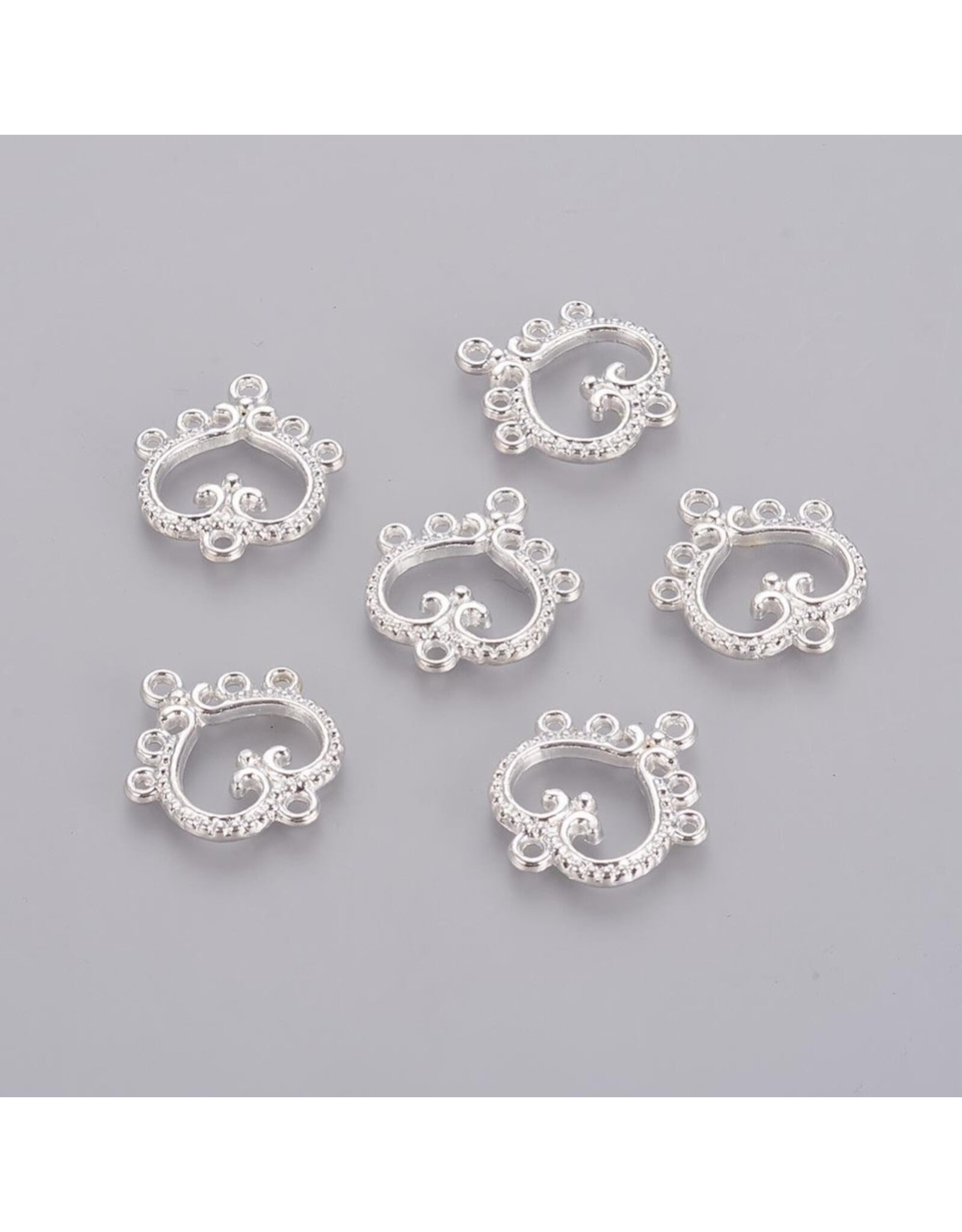 Heart Link (1to5) 19x21mm Silver NF